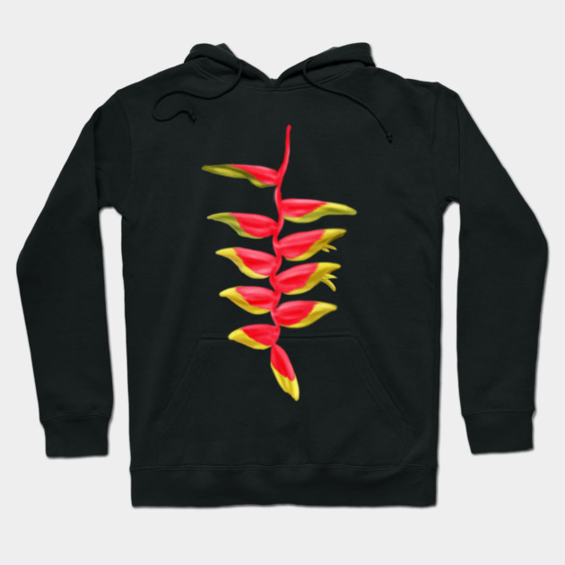 Red & Yellow Heliconia, Lobster-claws Digital Art Hoodie by H. R. Sinclair