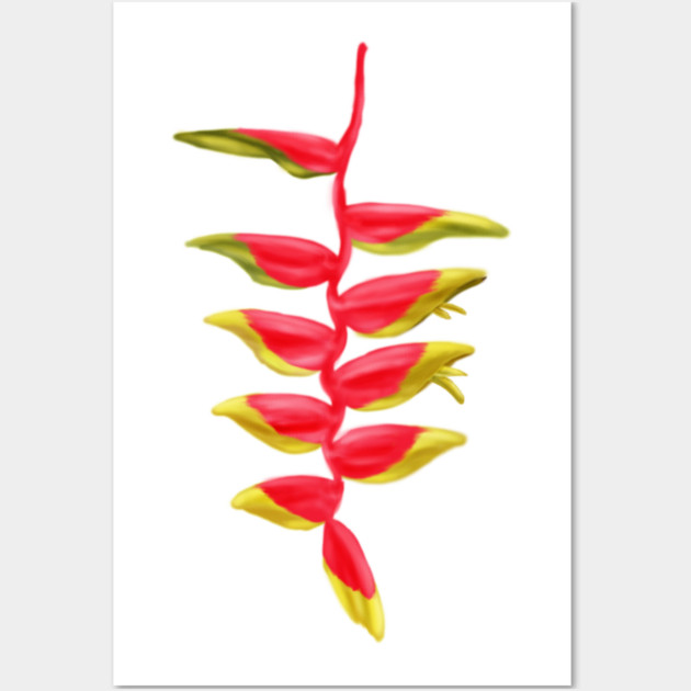 Red & Yellow Heliconia, Lobster-claws Digital Art Wall Art by H. R. Sinclair