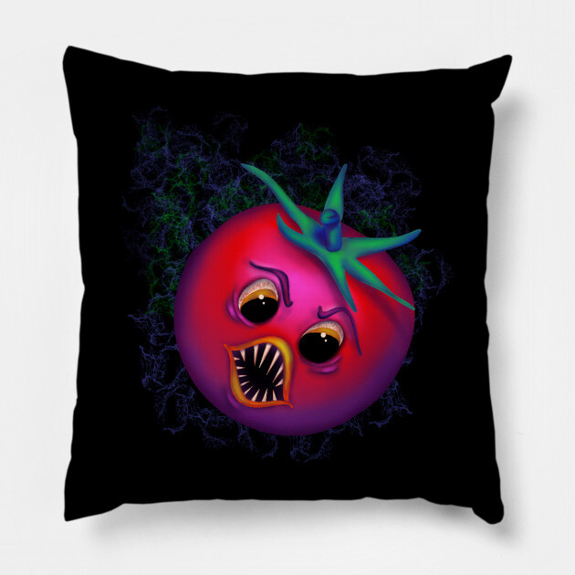 Evil Tomato Pillow by H. R. Sinclair