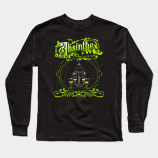 Vintage Illustrated Absinthe Set Long Sleeve T-Shirt