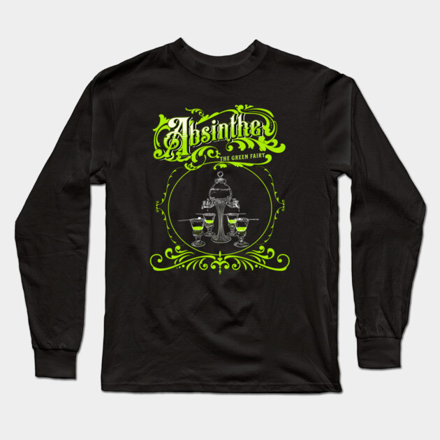 Vintage Illustrated Absinthe Set Long Sleeve T-Shirt by H. R. Sinclair
