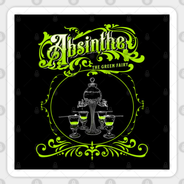 Vintage Illustrated Absinthe Set Sticker by H. R. Sinclair