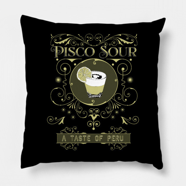Vintage Pisco Sour Pillow by H. R. Sinclair