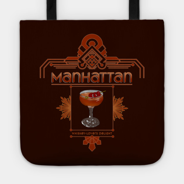 Retro Manhattan Cocktail Illustration Tote by H. R. Sinclair
