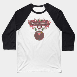 Retro Cosmopolitan Cocktail Baseball T-Shirt