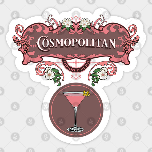 Retro Cosmopolitan Cocktail Sticker by H. R. Sinclair