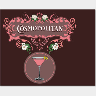 Retro Cosmopolitan Cocktail Posters and Art
