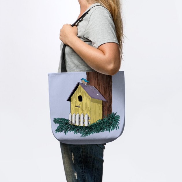 Funny Bluebird on Birdhouse by H. R. Sinclair