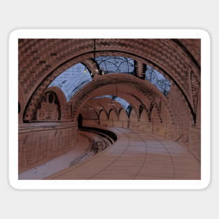 Abandoned NY City Hall Subway Station Illustration Sticker