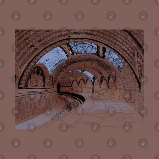 Abandoned NY City Hall Subway Station Illustration by H. R. Sinclair