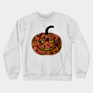 Halloween Pumpkin Doodle Line Art Crewneck Sweatshirt