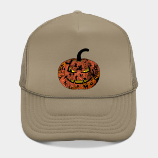 Halloween Pumpkin Doodle Line Art Hat