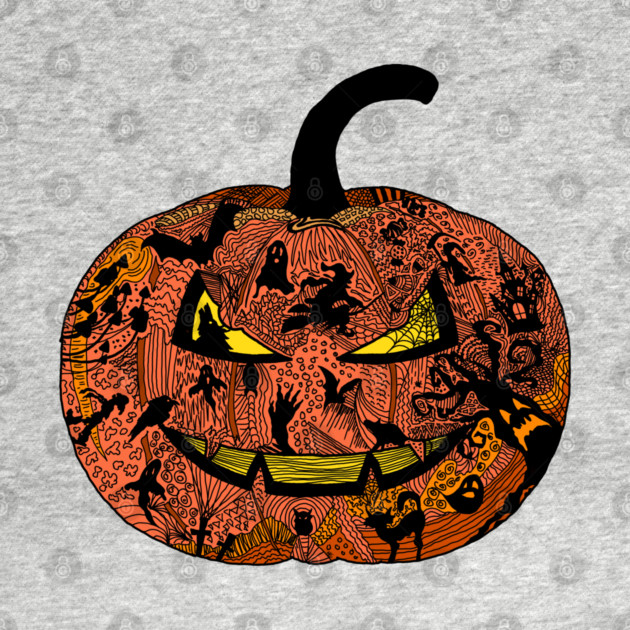Halloween Pumpkin Doodle Line Art by H. R. Sinclair