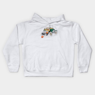 Vintage Car Pumpkin Harvest Kids Hoodie