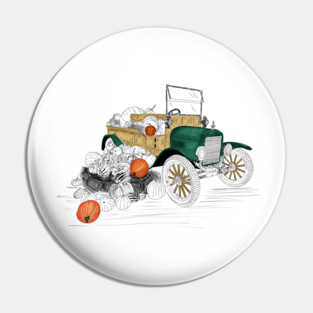 Vintage Car Pumpkin Harvest Pin by H. R. Sinclair