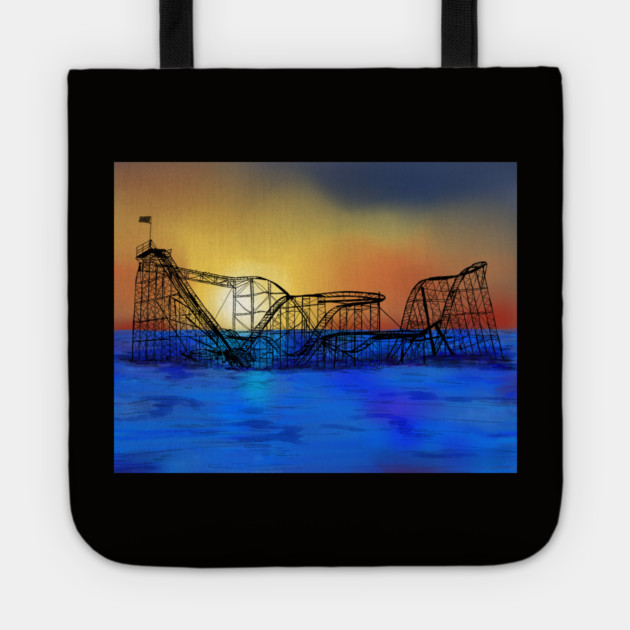 Seaside Heights Roller Coaster Tote by H. R. Sinclair