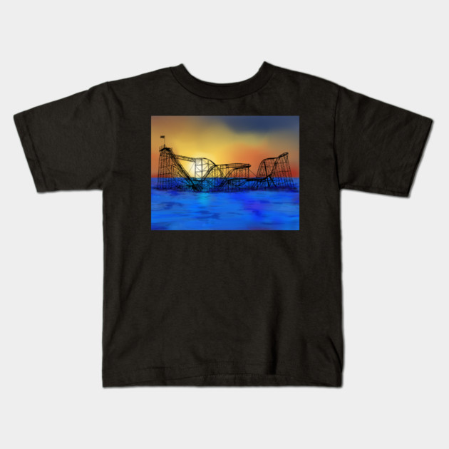 Seaside Heights Roller Coaster Kids T-Shirt by H. R. Sinclair