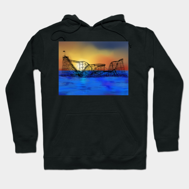 Seaside Heights Roller Coaster Hoodie by H. R. Sinclair