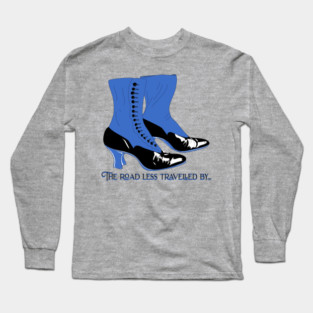 Vintage Spat Boots, road less traveled by Long Sleeve T-Shirt