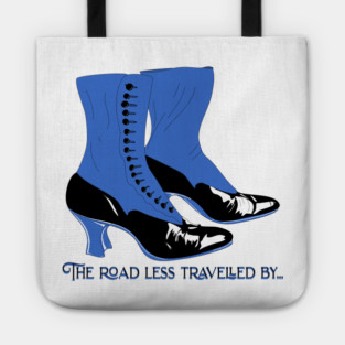 Vintage Spat Boots, road less traveled by Tote