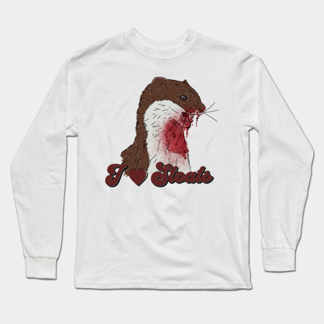 I Love Stoats Long Sleeve T-Shirt by H. R. Sinclair