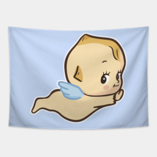 Cute flying kewpie baby angel Tapestry