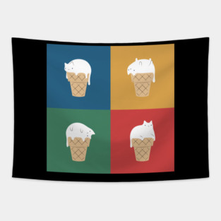 Cat Ice Cream 2x2 Tapestry