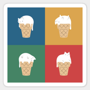 Cat Ice Cream 2x2 Magnet