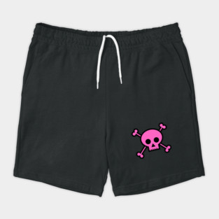 Pink Punk Skull & Bones Shorts