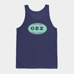 OBX Solid Oval in Aqua Tank Top