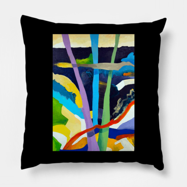 Abstract Tree Art - Nature Inspired Design Pillow by DonWillisJrArt