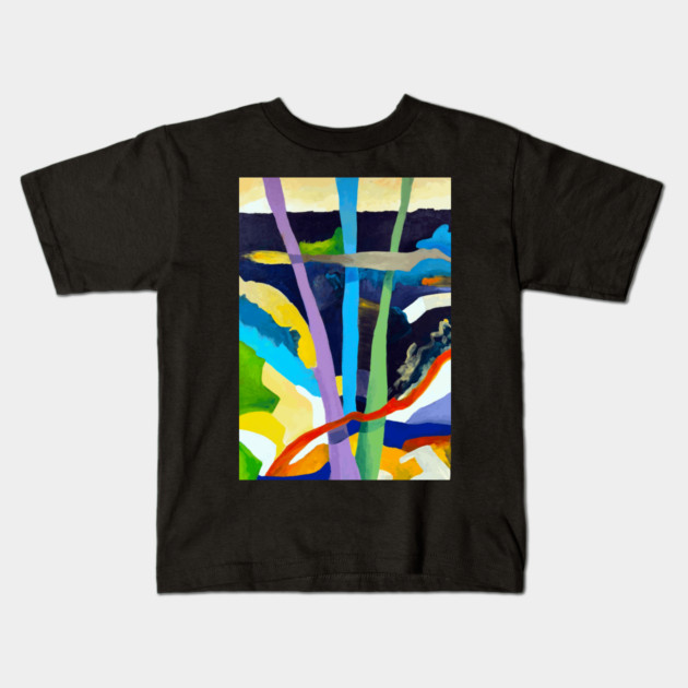 Abstract Tree Art - Nature Inspired Design Kids T-Shirt by DonWillisJrArt