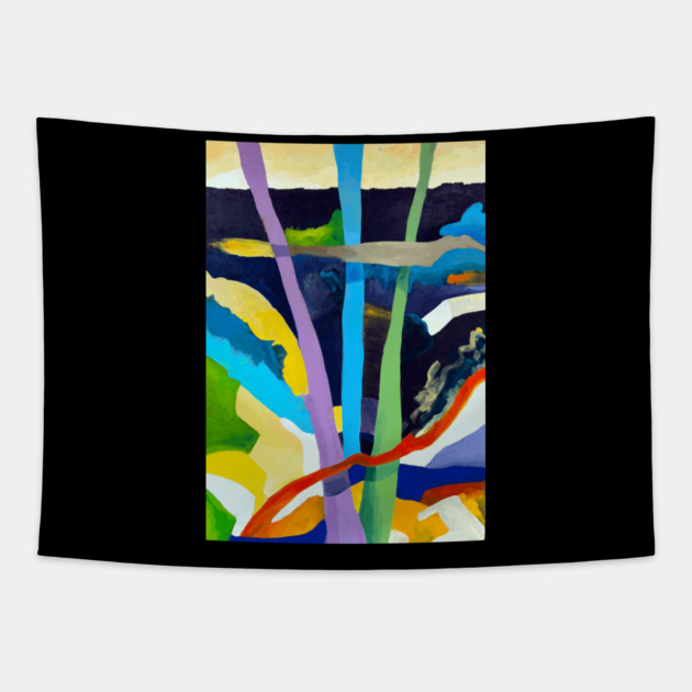Abstract Tree Art - Nature Inspired Design Tapestry by DonWillisJrArt