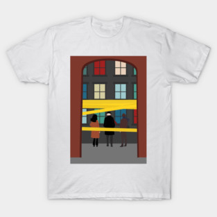 Only Murders In The Building Season 1 Fan Art, Caution Tape & Colored Windows T-Shirt