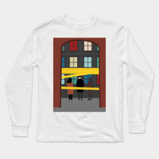 Only Murders In The Building Season 1 Fan Art, Caution Tape & Colored Windows Long Sleeve T-Shirt