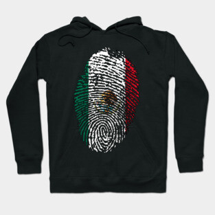 Mexico Flag - Mexican Flag - MX Flag Fingerprint Hoodie