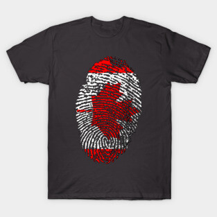 Canada Flag - Canadian Flag - CA Flag Fingerprint T-Shirt