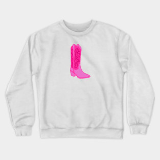 Preppy Bright Pink Cowgirl Aesthetic Crewneck Sweatshirt