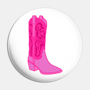 Preppy Bright Pink Cowgirl Aesthetic Pin