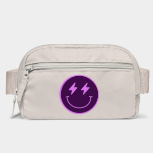 Lightning Smiley Face Neon Purple Bag