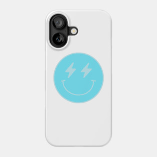 Lightning Bolt Smiley Face Preppy Blue Phone Case