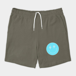 Lightning Bolt Smiley Face Preppy Blue Shorts
