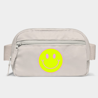 Neon Yellow and Pink Aesthetic Smiley Face Bag