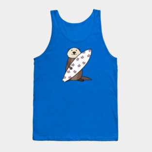 Surfing Sea Otter Tank Top
