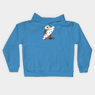 Surfing Sea Otter Kids Hoodie
