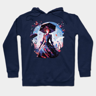 Bright Cyberpunk Mary Poppins Original Lineart Hoodie