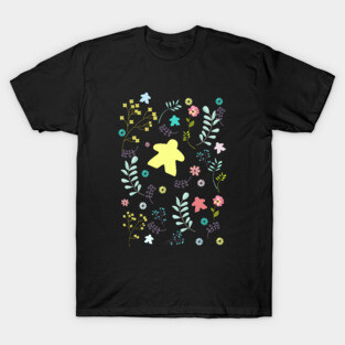 Meeple and Flowers for Board Game Addicts T-Shirt