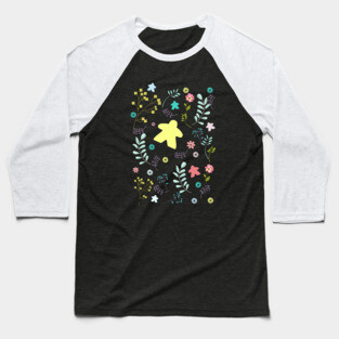 Meeple and Flowers for Board Game Addicts Baseball T-Shirt