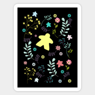 Meeple and Flowers for Board Game Addicts Sticker