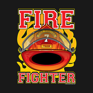 Fire Fighter Red Helmet T-Shirt